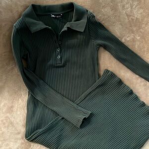 Green Zara Bodycon Sweater Dress